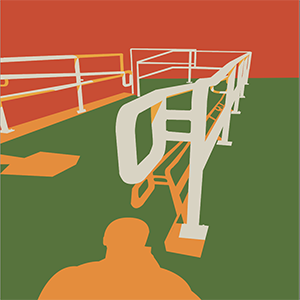 A vector illustration of railings on the USF campus.