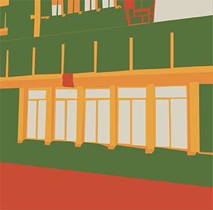 A vector illustration of windows on the USF campus.