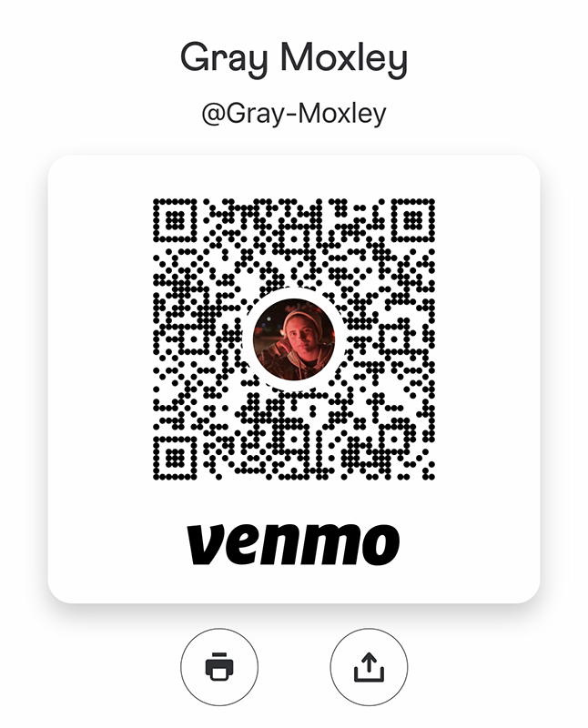 A QR code leading to someone's Venmo account.